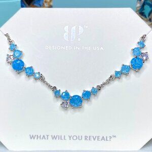 Aquamarine Ice Crystal Necklace RBP7286 Gem Drops